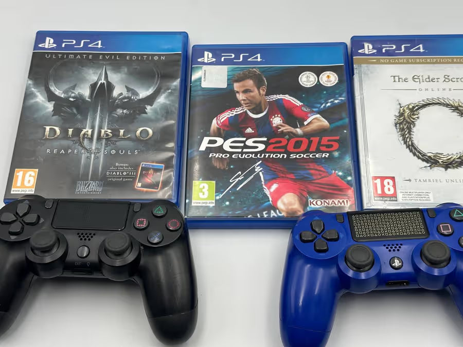 PS4 Slim 1TB Days of Play Limited Edition + 2 Controllers + 3 Games firmware (11:00)