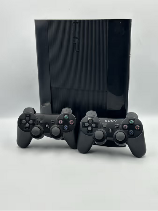 PS3 PlayStation 3 Super Slim PS3 500GB Loaded with 45 Games + 2 Controllers