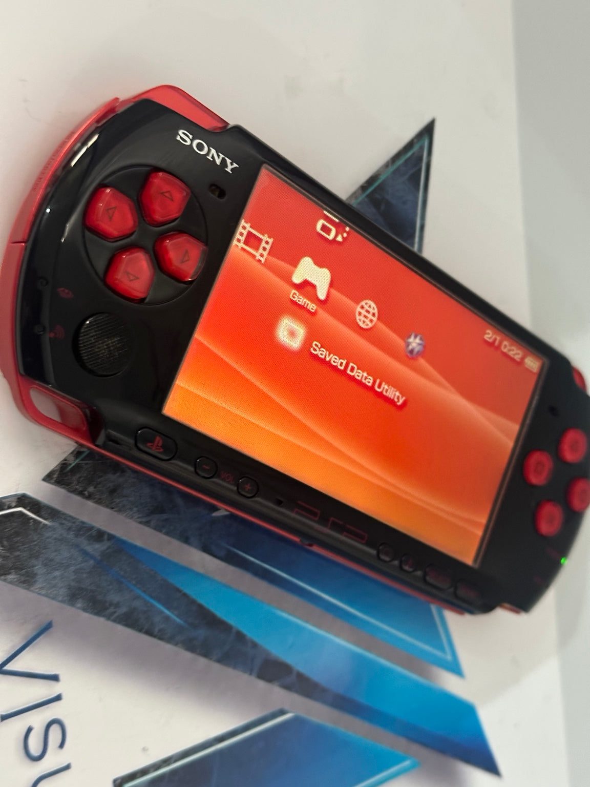 PSP 3000 Red &amp; Black 128GB 100+ Games