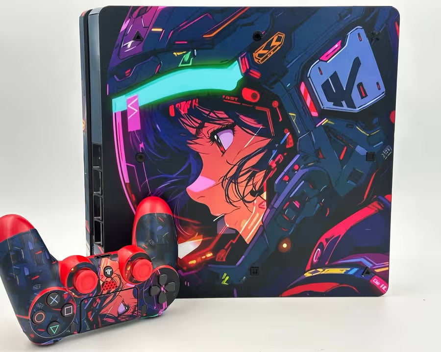 PS4 Slim Custom Anime Themed Edition + Controller