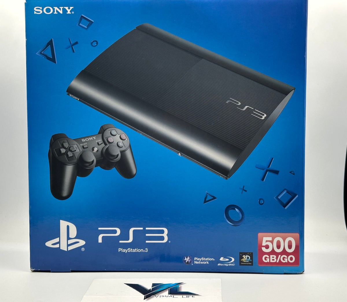 PS3 PlayStation 3 Super Slim 500GB Console Boxed With Controller + 10 Games