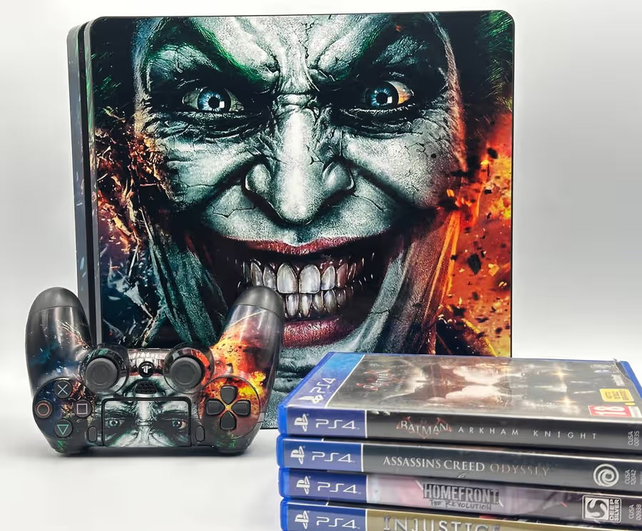 PS4 Slim Custom Joker Edition + Matching Controller