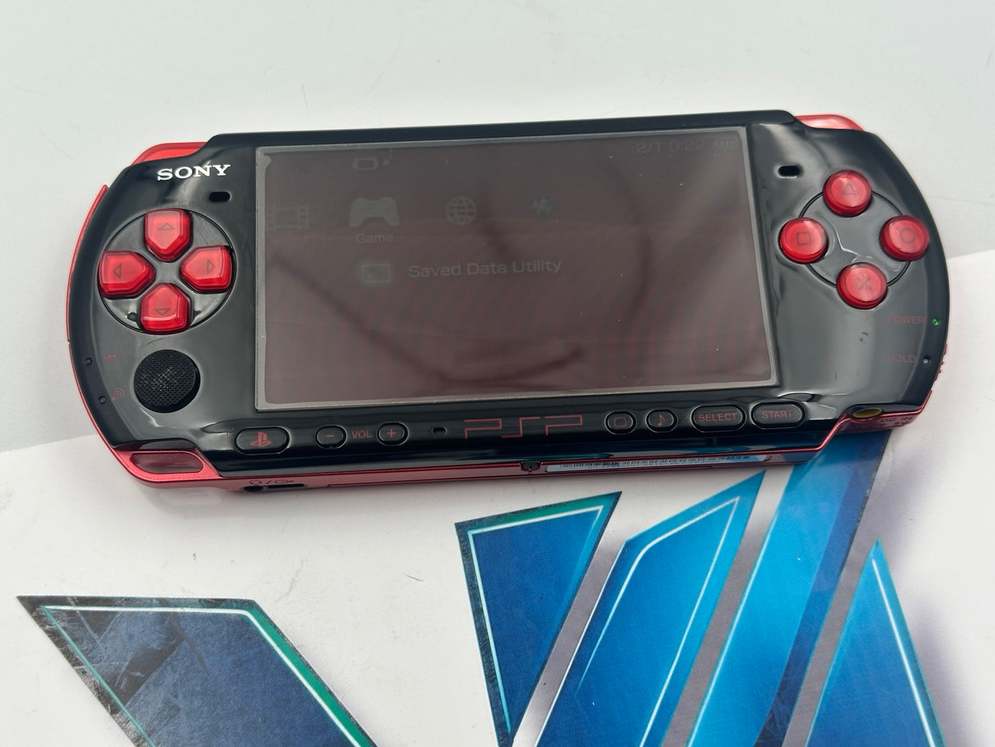 PSP 3000 Red &amp; Black 128GB 100+ Games